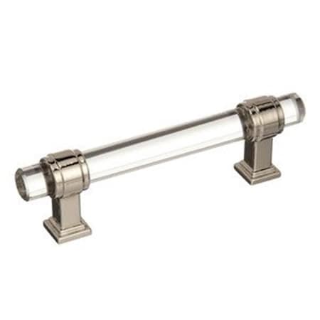 Amerock 96 mm Glacio Cabinet Pull - Clear, Polished Nickel A36654 CPN